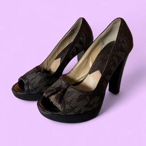 Michael Kors Brown Peep-Toe Heels